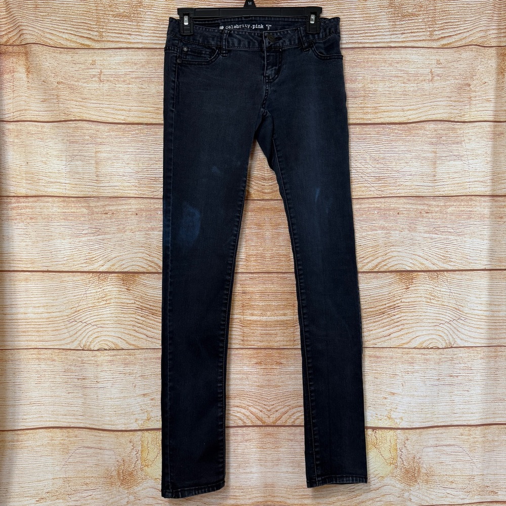 Celebrity Pink Black Skinny Leg Distressed Jeans Pants Size‎ 3
